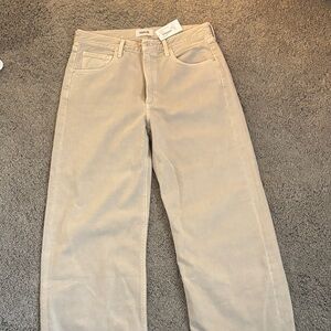 AGOLDE Women's Beige Straight Leg Jeans